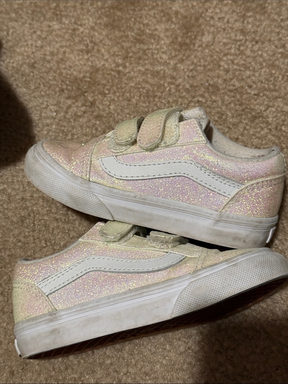 Vans Kids Glitter Slip-On Sneakers in Iridescent Pastel